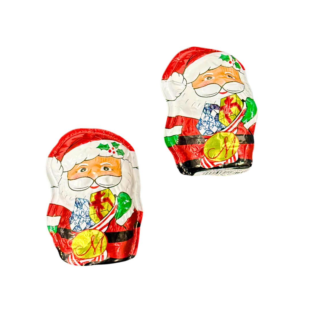 Milk chocolate Santa foil-wrapped holiday figure by Dolce Confections Hewlett NY
