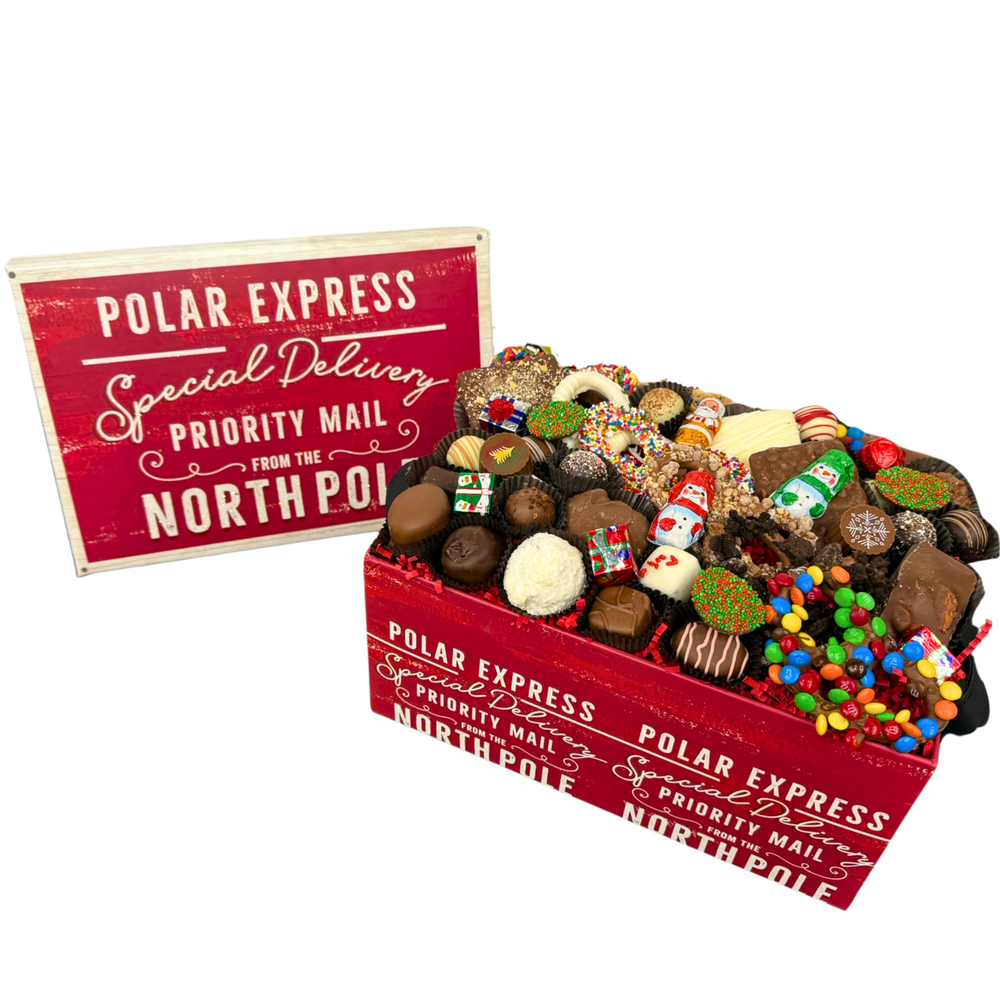 2 lb Christmas chocolate box assorted gourmet chocolates Hewlett Long Island