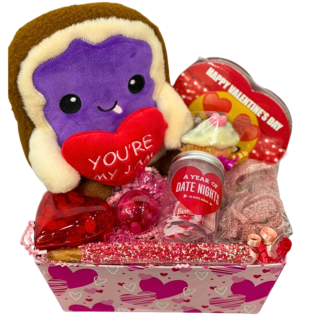 Valentine’s themed chocolate and plush gift box by Dolce Confections

