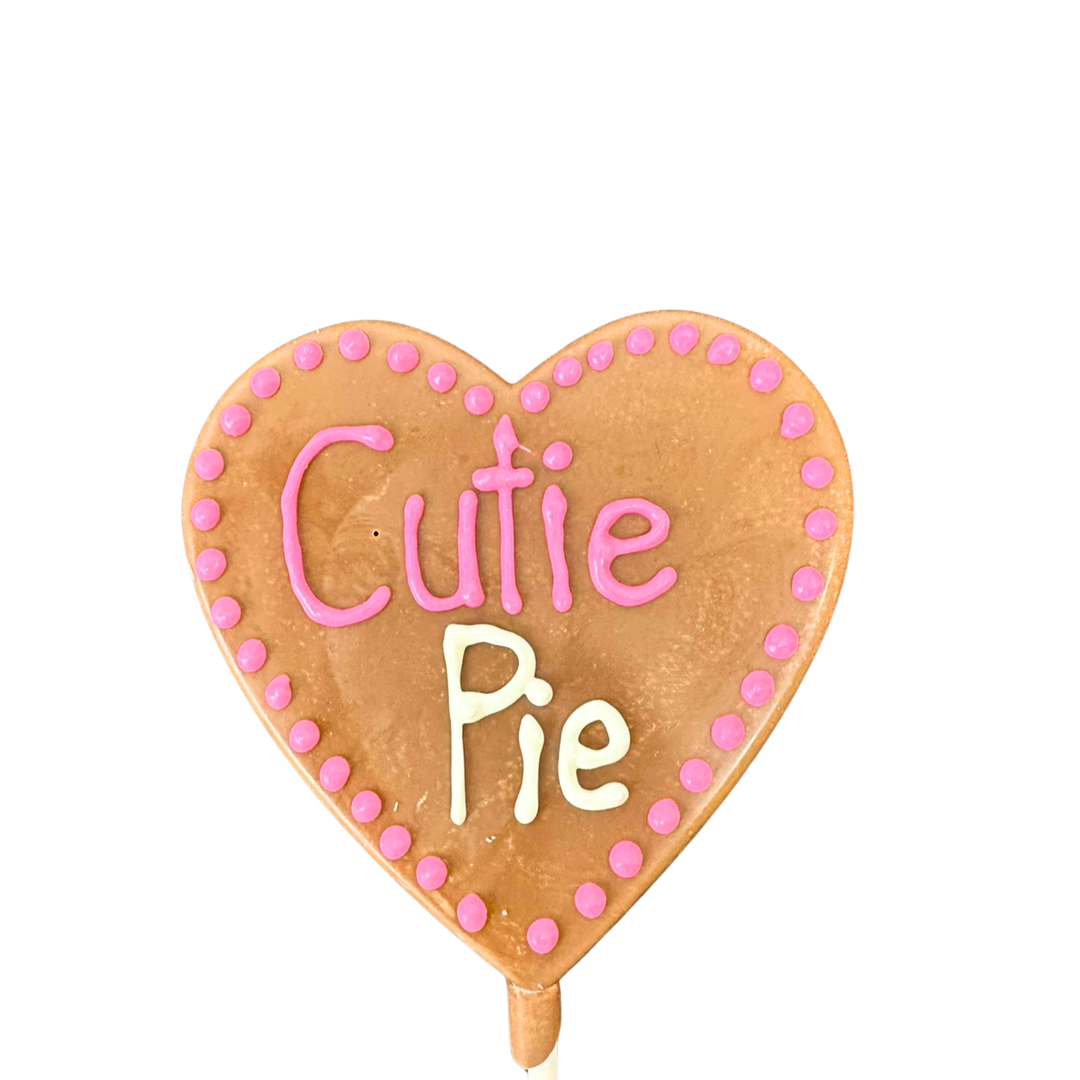 Valentine chocolate lollipops with romantic candy messages