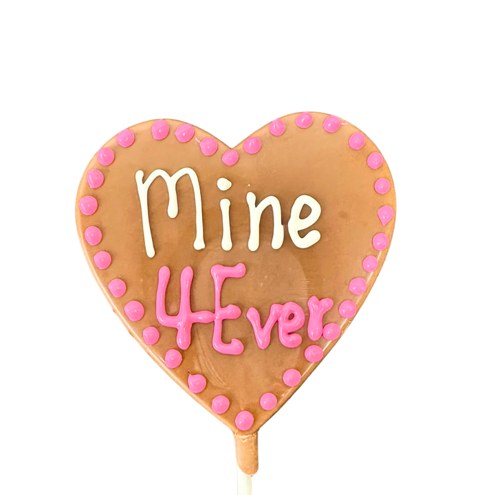 Milk chocolate Valentine pops with playful candy messages