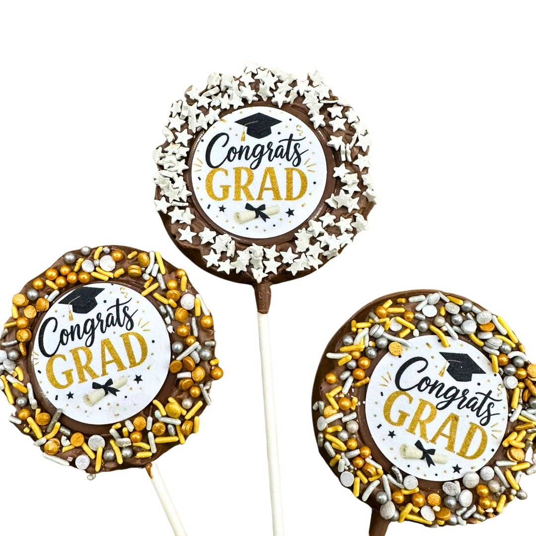 graduation chocolate pops