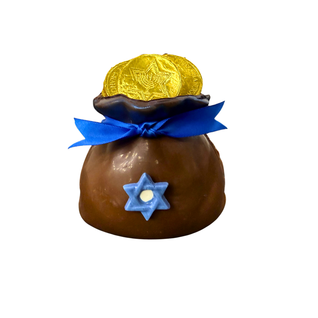Festive Hanukkah chocolate sack gift-ready for Festival of Lights nationwide shipping