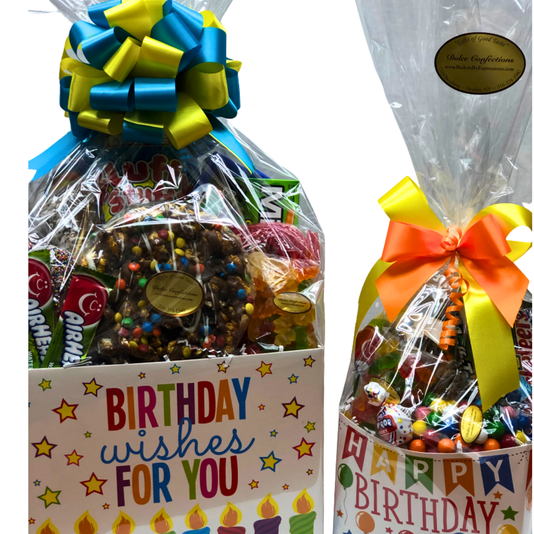 Pretzel tote with hand-dipped chocolate pretzels arranged in a clear gift bag