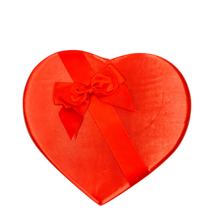 Assorted filled chocolates in heart shaped box for romantic gifts
