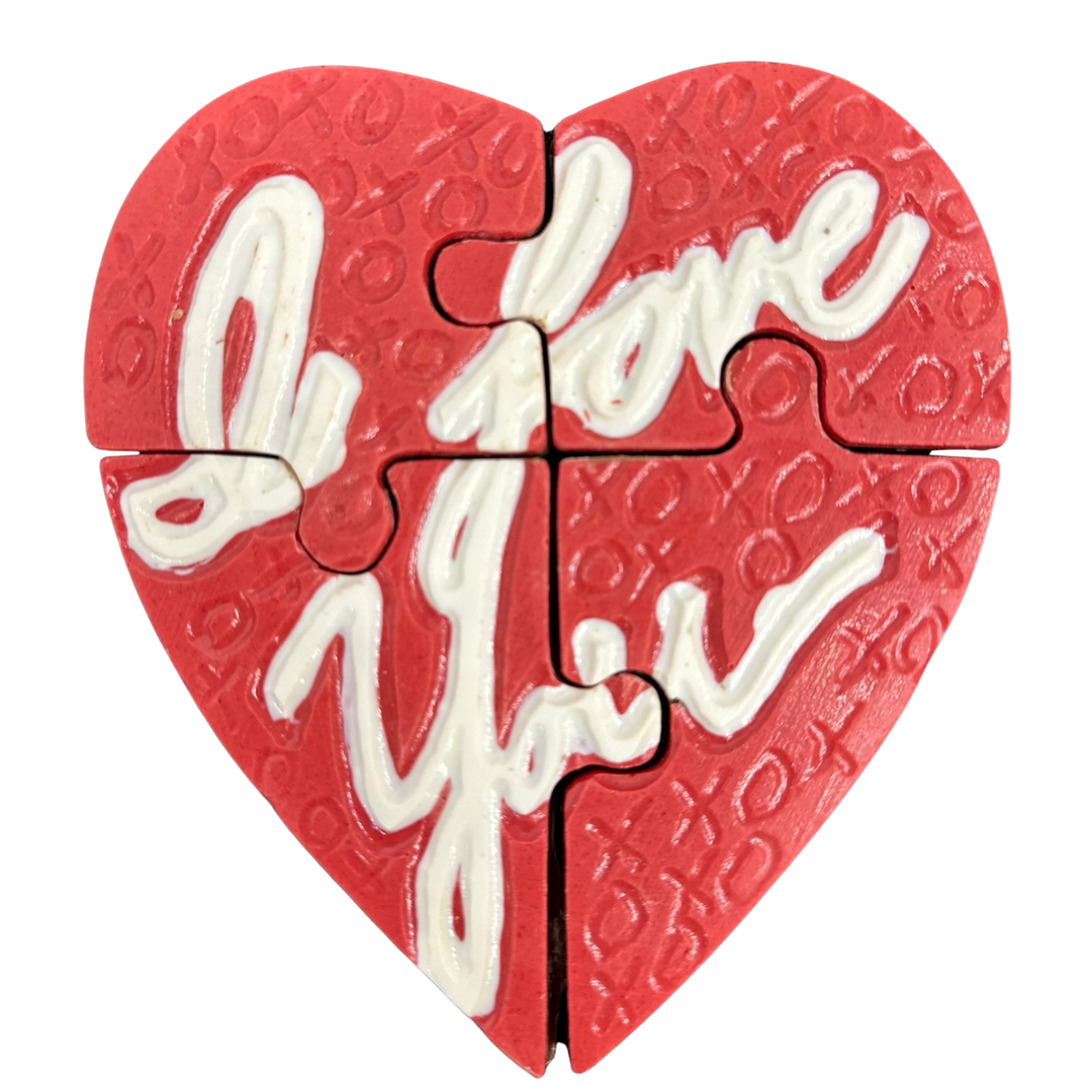 Valentine’s Day chocolate bar with Love You design

