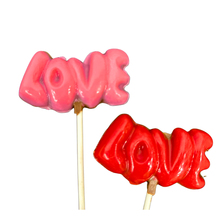 Milk chocolate Valentine pops individually wrapped for gifting
