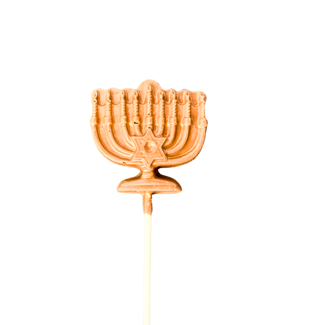 Small menorah milk chocolate Hanukkah pop
