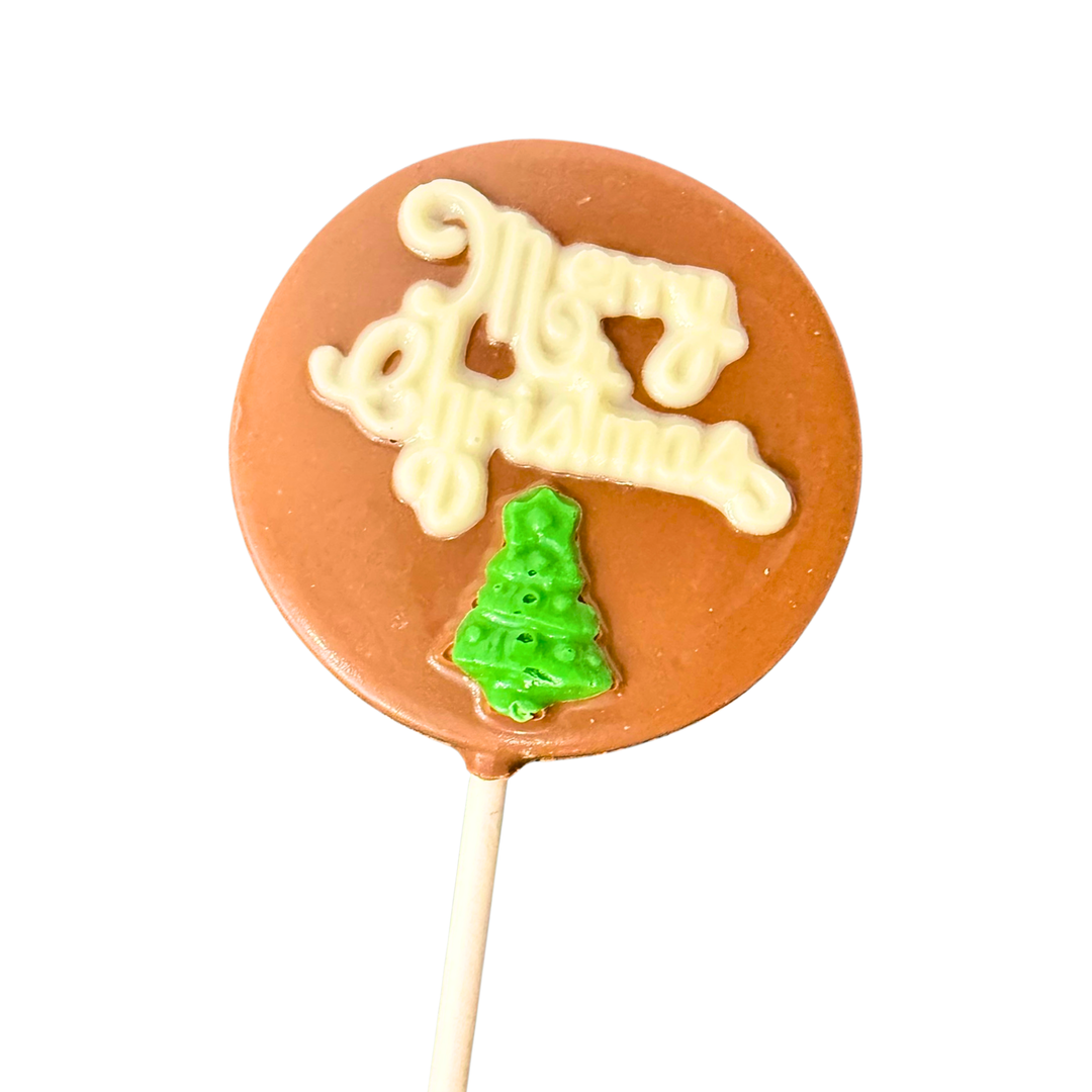 Gourmet Belgian chocolate Christmas pops individually wrapped holiday favors