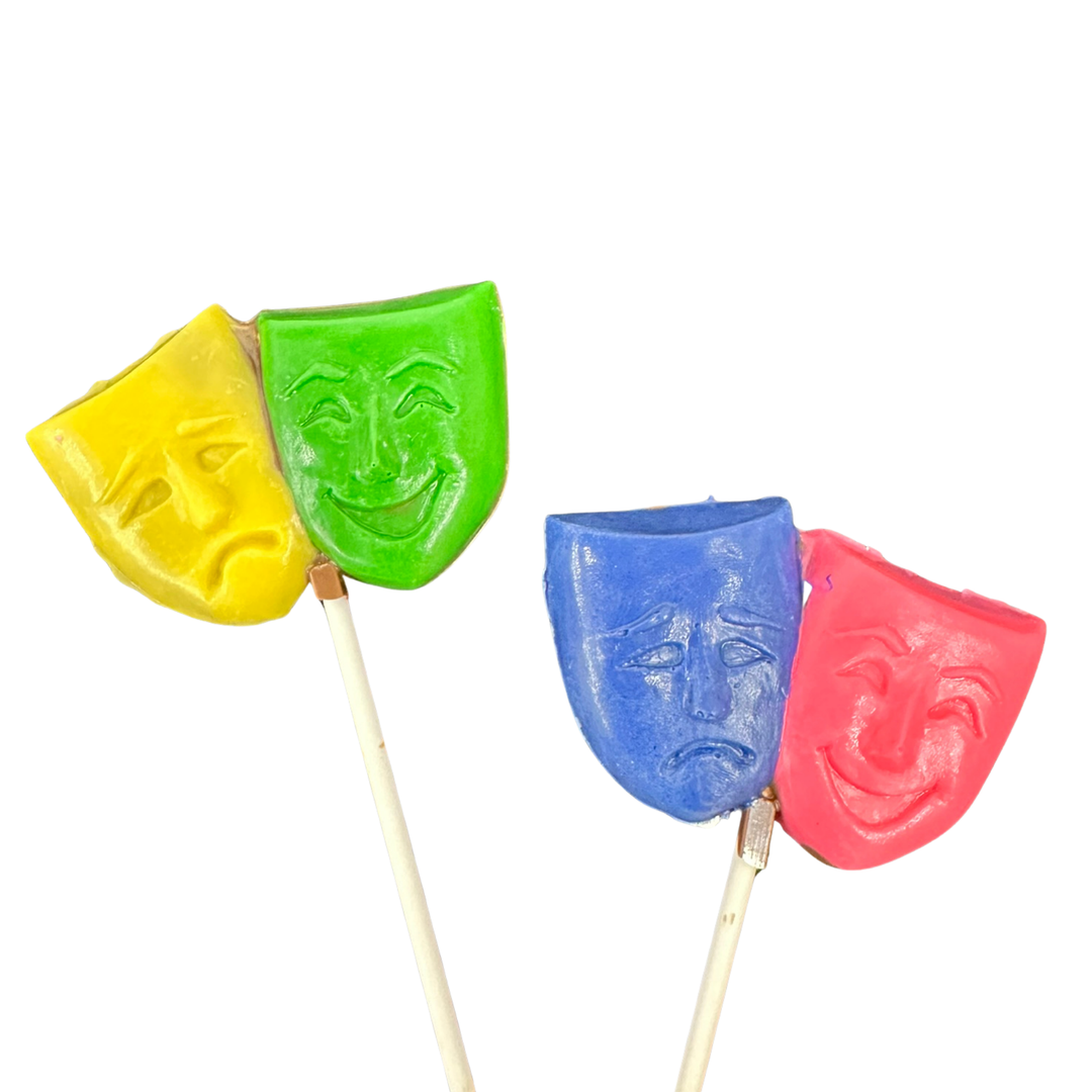 Individually wrapped Purim chocolate pops for party favors
