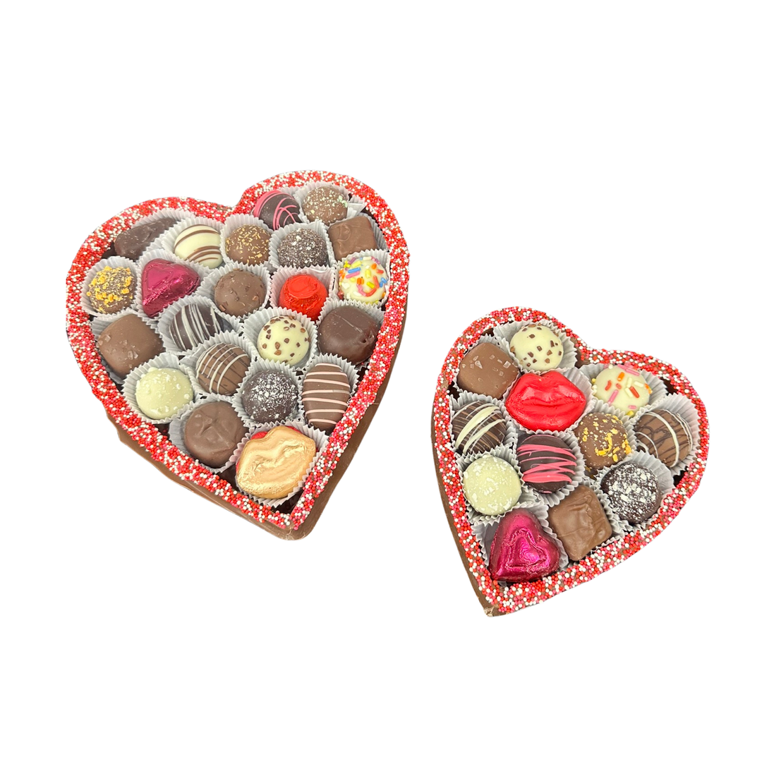 Edible heart shaped chocolate made from premium milk chocolate
